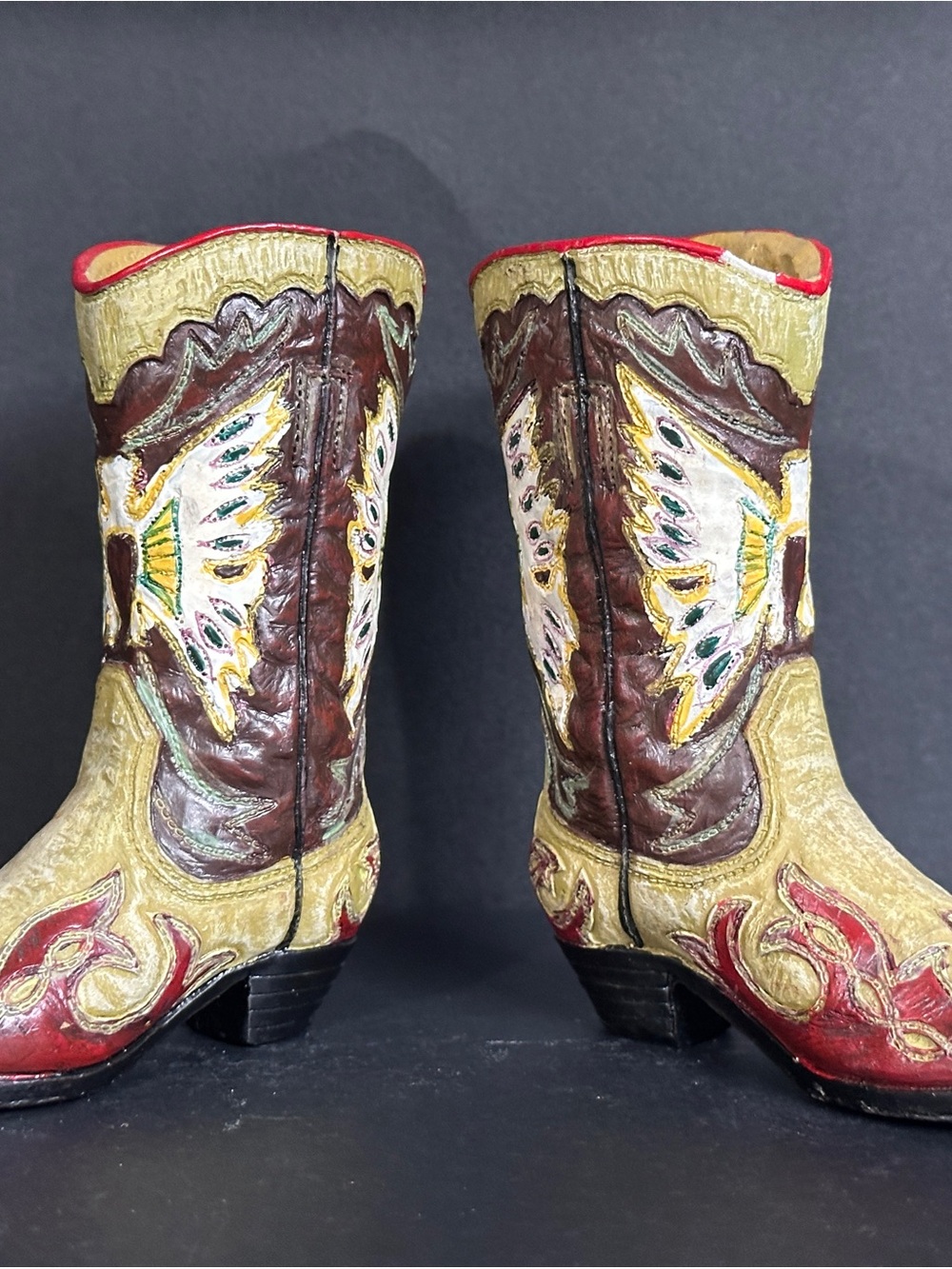 Resin Cowboy Boot Vase/Planter Decor set
